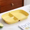 Prato de palha de trigo com três compartimentos para redução de gordura, prato de refeição saudável, prato para café da manhã com porcionamento para macarrão, frutas e vegetais, prato para comida leve, prato de plástico