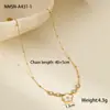 Collar Transfronterizo Europeo y Americano de Acero Inoxidable Serie Perla Blanca Diseño Geométrico Amor Cadena de Clavícula Joyería al por Mayor