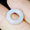 Pingente de jade com furo grande em pedra natural, anel circular de olho de tigre, argola para pendurar, anel de corrida, acessórios DIY para joias, pingente de paz