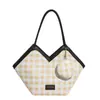 Nova Bolsa Casual para o Dia a Dia 2025 Mãe e Filha Moda Outono e Inverno Feminina Bolsa Tote de Ombro de Grande Capacidade Xadrez