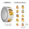 500 Pegatinas/Rollo Pegatinas de Rollo de Patito Amarillo Dibujos Animados Patitos Lindos Divertido Juguete Infantil Pegatinas Pegatinas Decorativas DIY