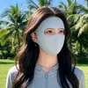 Máscara Facial Completa de Seda Gelada Protetora contra UV de Verão 2026 para Mulheres, Facekini Resistente à Água para Protetor Solar
