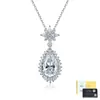 Collar de plata de ley S925 con moissanita en forma de pera para mujer, diseño de gota de agua, cadena de clavícula de lujo ligero, venta al por mayor de fábrica