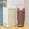 Taza de Café Moderna Sencilla con Estampado de Leopardo Acero Inoxidable Vacío Portátil Taza de Agua con Popote Taza de Regalo Exquisita Taza de Regalo para Damas