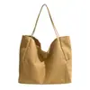 Bolso de lona para mujer de gran capacidad 2026, bolso tote de caramelo para dama, bolso de hombro urbano simple de moda para el día a día