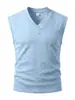 Chaleco de Punto con Cuello en V para Hombre Transfronterizo 2026, de Peso Pesado, Jacquard Texturizado, Sin Mangas, Multicolor, Chaleco Suéter Casual
