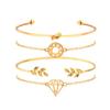 E070 moda popular personalidad nuevo disparo callejero estilo europeo y americano coreano hoja diamante anudado pulsera para mujer pulsera traje
