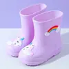 Botas de Lluvia para Niños, Lindos Dibujos Animados para Niños y Niñas, Cubrezapatos Impermeables para Bebés de Guardería, Botas de Lluvia Antideslizantes para Niños Medianos y Grandes con Terciopelo