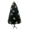 Decoração de vitrine de shopping para árvore de Natal folhas verdes mais lâmpada de fio de cobre branco quente joias de fibra óptica árvore atacado transfronteiriço