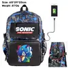 Mochila Sonic Camuflaje Sonic Cable de Datos USB Impermeable Cable de Carga Bolsa de Viaje Mochila Escolar