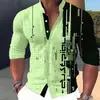 Camisa de Manga Corta para Hombre, Moda de Verano, Ropa Urbana para Hombre, Lujo Ligero, Gama Alta, Bloques de Color, Impresión Digital, Corte Holgado con Cuello de Solapa