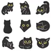 Parches bordados únicos de gato negro estilo oscuro, varias poses de gatitos, para reparar agujeros en la ropa, insignias bordadas para mochilas