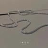 Cadena para Clavícula de Joyería Tendencia en Tiktok Colgante de Diamante Verde Cadena para Suéter Collar Brillante para Mujeres Cadena de Chica Popular al por Mayor