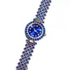 Reloj de Pulsera de Cuarzo Popular de Moda Transfronteriza de Lujo con Pedrería para Estudiante Estilo Coreano Cadena de Acero Romana Incrustaciones de Diamante Reloj de Pulsera Decorativo Fabricante