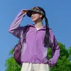 Ropa de Protección Solar Similar al Modelo Usado por Celebridades, Ropa de Protección UV para Exteriores para Mujer, Chaqueta Ligera Transpirable Holgada Estilo Montaña para Hombre de Seda Hielo