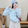 Nuevo cárdigan de punto estilo coreano suave de imitación visón, cuello redondo, versátil, estilo suave, abrigo suéter para mujer, Otoño/Invierno 2026