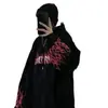 Otoño e Invierno Estilo Harajuku Bf Hip-Hop Callejero Estampado de Llama Retro Sudadera Holgada con Capucha Ropa de Pareja Forrada de Polar Moderna
