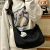 Corea del Sur Ins Bolso de Hombro de Gran Capacidad para Mujer Simple Combinable Bolso Dumpling para Estudiantes de Clase Viajero Bolso Cruzado
