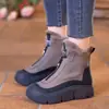 Botas de nieve transfronterizas, Botas Martin, Zapatos de algodón engrosados, Cálidos para mujer, Forrados de felpa, Suela gruesa, Modernos, Casuales, Cómodos y con suela suave