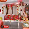 Prateleiras de barraca de mercado prateleiras de barraca de tecido estrutura de barraca toalha de mesa tecido decorativo tecido Oxford estampado tecido de listras coloridas tecido à prova de chuva