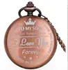 Punto A MI HIJO, Esposo, ABUELO colgante de reloj de bolsillo de cuarzo vintage tallado reloj de bolsillo vintage