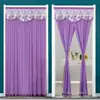 Cortina de Puerta Mosquitera para Entrada de Baño en Stock, Cortina Divisoria con Barra Telescópica sin Taladro, Cortina Visillo de Encaje, Cortina de Puerta para Dormitorio