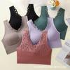Roupa íntima com Renda nas Costas Tamanho Plus Large Push-up Anti-queda Sutiã Colete para Meninas Cheinhas Confortável Envolvente para os Seios
