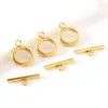 Fivela Ot de Aço Inoxidável Fivela de Conexão para Pulseira de Colar de Pérolas Galvanoplastia a Vácuo Acabamento em Ouro 18K Fivela de Conexão Acessórios para Joias DIY