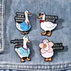 Broche Divertido e Peculiar de Ganso Bobo, Crachá de Desenho Animado de Enfermeira Ganso Séria, Acessório Personalizado