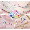 Accesorios de Diamante Irregulares Cosidos a Mano con Borde Biselado de Vidrio Marquise Hebilla Plana Galvanizada Fondo Plano Artículos Creativos para Decoración de Zapatos, Sombreros y Ropa DIY