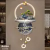 Pintura decorativa de paisagem de varanda com montanha alta e água corrente, luminária de parede LED tridimensional de alta qualidade, estilo chinês novo, pintura suspensa para corredor de entrada