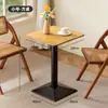 Mesa de Comedor para Café, Mesa Cuadrada Pequeña para Negociaciones Comerciales, Mesa de Recepción, Mesa y Sillas Modernas para Tienda de Snacks, Mesa Dedicada para Tienda de Té con Leche