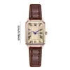 Reloj de Pulsera Casual Rectangular con Puntero de Cuarzo, Números Romanos, Moda Analógico Retro, Correa de Cuero PU para Mujeres y Niñas