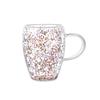 Vaso de arena movediza de vidrio de doble capa, vaso de lentejuelas de doble capa de vidrio de borosilicato, taza para leche para el desayuno, taza para café, vaso para beber de uso doméstico