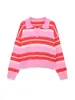 Estilo Europeo y Americano Transfronterizo Z Nueva Moda Elegante Ropa para Mujer al por Mayor Camisa Polo de Punto Rayada de Manga Larga 5536012