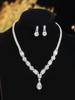 Cross-border Claw Chain Flash Naked Diamond Rhinestone Zircon Brincos Colar terno Vintage Simples Vestido Clavícula Corrente para Mulheres