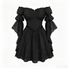 Nuevo vestido de corte medieval transfronterizo para mujer, vestido vintage, disfraz de vestido largo para actuación escénica europea y americana