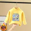 Forro polar térmico para niños medianos a grandes, cálido, de manga larga, top de otoño para niños, versátil, capa base, otoño/invierno, casual, cuello medio alto, moderno