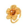 Anillo Floral Minimalista de Moda de Lujo Ligero de Gama Alta con Textura, Diseño de Personalidad de Temperamento Nicho, Joyería Elegante para Mujer