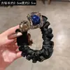 Goma para el pelo de cristal estilo coreano para mujer, Diadema de satén de alta gama con pedrería, Nuevo accesorio para el pelo para moño