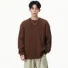 Nuevo Suéter de Punto Trenzado para Hombre Otoño/Invierno 2026, Cuello Redondo, Básico, Holgado, Cómodo, Versátil, Moderno, a la Moda, Casual