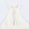 Vestido de Verano Nuevo Estilo Europeo y Americano Transfronterizo para Mujer Color Sólido Ajustado Elegante Sin Espalda Cuello Halter Sin Mangas Mini Vestido
