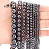 Venta transfronteriza más vendida Serie negra europea y americana cuentas redondas de piedra natural cuentas sueltas accesorios para pulsera collar al por mayor