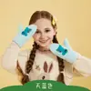 Luvas de Veludo Cartoon Infantis Outono e Inverno Saco de Luvas de Tricô para Bebê Pendurado no Pescoço Luvas à Prova de Frio