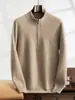 Outono e inverno New Mountain Cashmere Sweater Pullover engrossado Half Zipper Sweater Base Half High Neck Solid Color Knitted Sweater