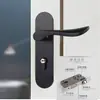 Cerradura de puerta de madera maciza con ventosa magnética, silenciosa, universal, negra, para interiores y dormitorios.