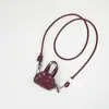 Mini Bolsa Vintage Vermelho Vinho em PU Pequena Transversal Ombro Bolsa para Fones de Ouvido Porta-Moedas