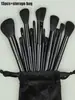 Conjunto de 13 Pincéis de Maquiagem, Conjunto Completo de Cerdas Macias Pretas e Brancas, Fácil de Transportar, Pincel para Base, Pincel para Sombra, Pincel para Sobrancelhas, Pincel para Corretivo