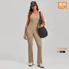 Macacão Beleza Transfronteiriça Sem Costas Pêssego Bumbum Roupa Esportiva Fitness Macacão de Peça Única Flare Macacão de Yoga 53202