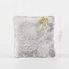 Posavasos Hechos a Mano de Estaño Puro de las Dinastías Tang y Song, Posavasos Metálicos para Tazas de Té, Soportes para Tazas Estilo Japonés, Bandejas de Té Cuadradas Creativas Aislantes del Calor, Accesorios para Ceremonia del Té